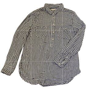 Merona Women's Tunic Shirt Size XL Checked Long Sleeves Buttons Two Pockets GUC